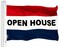 G128 Open House Sign Flag 3x5 FT 150D Printed | 3x5 feet | Printed 150D, Indoor/Outdoor, Vibrant Colors, Brass Grommets, Quality Polyester